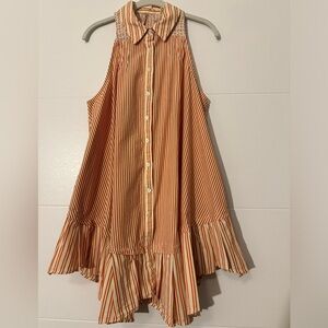Free People Be Real Shirt Dress Stripe Sleeveless